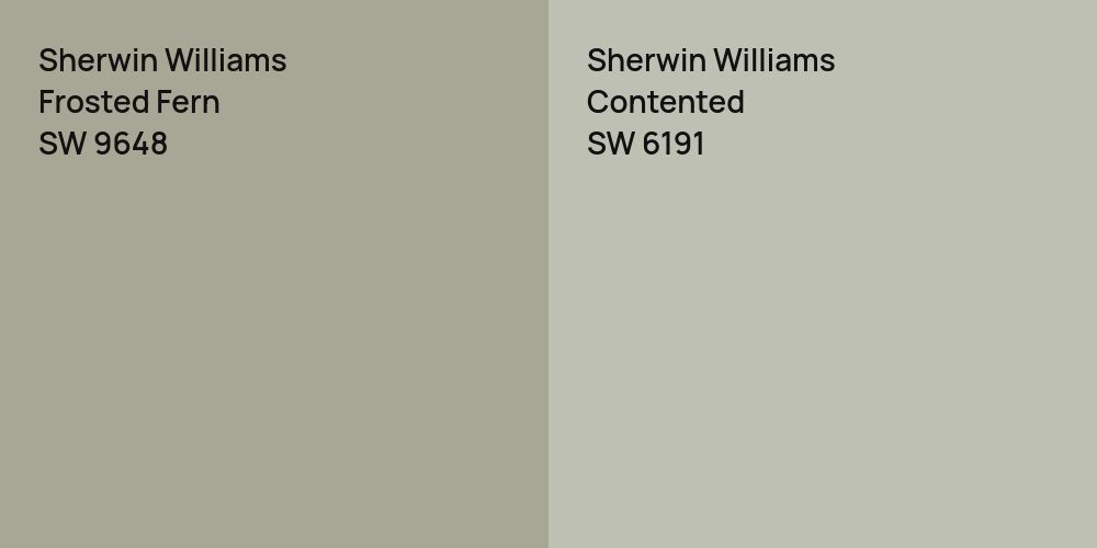 Sherwin Williams Frosted Fern vs. Sherwin Williams Contented