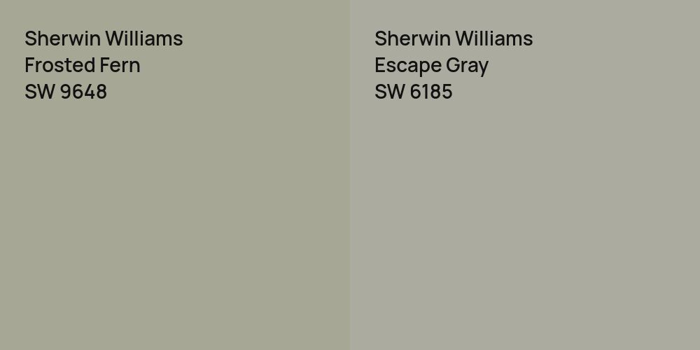 Sherwin Williams Frosted Fern vs. Sherwin Williams Escape Gray