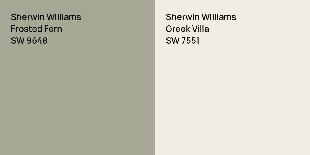 Sherwin Williams Frosted Fern vs. Sherwin Williams Greek Villa