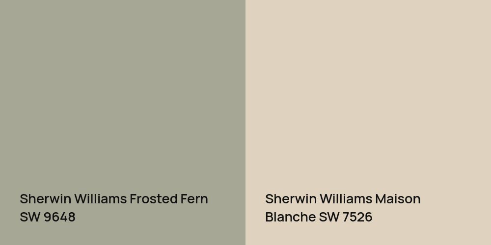 Sherwin Williams Frosted Fern vs. Sherwin Williams Maison Blanche