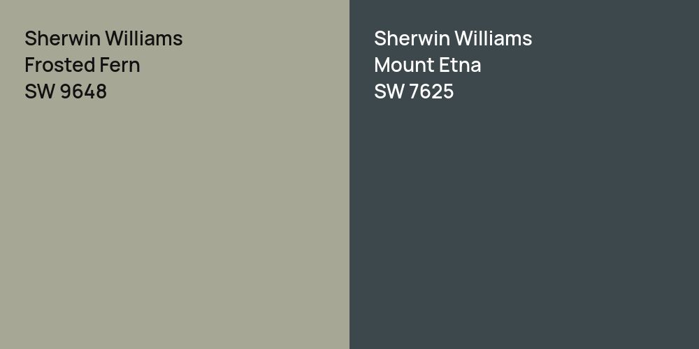 Sherwin Williams Frosted Fern vs. Sherwin Williams Mount Etna