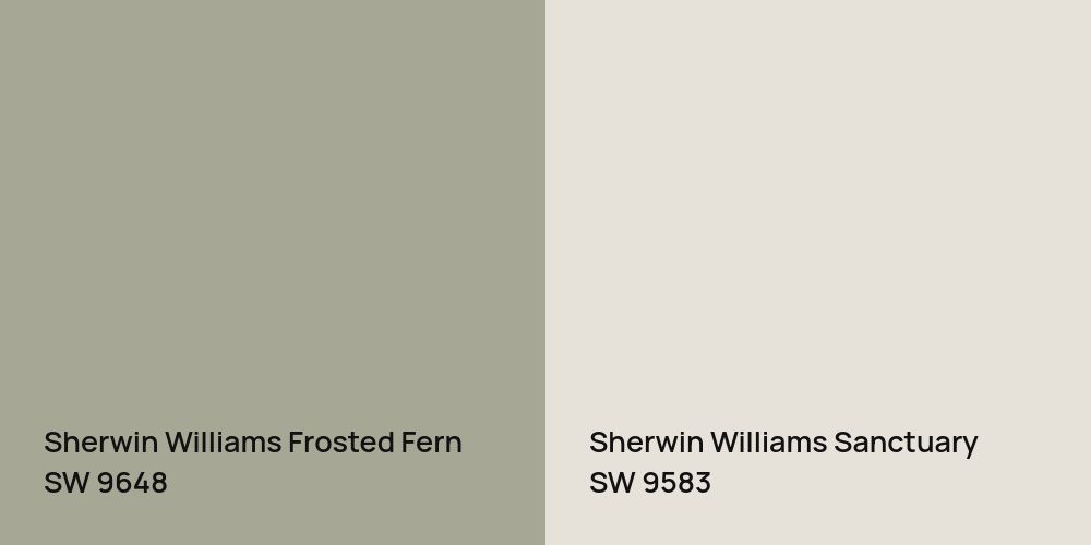 Sherwin Williams Frosted Fern vs. Sherwin Williams Sanctuary