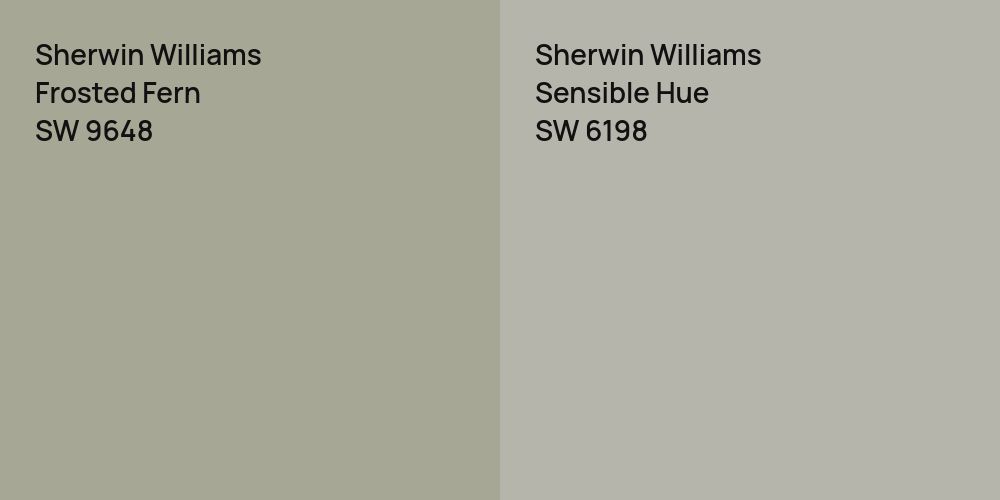 Sherwin Williams Frosted Fern vs. Sherwin Williams Sensible Hue