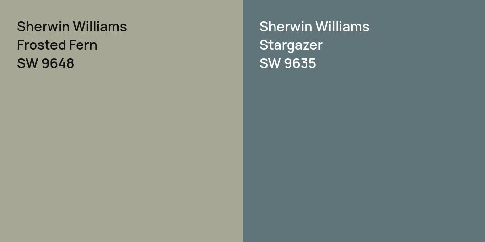 Sherwin Williams Frosted Fern vs. Sherwin Williams Stargazer