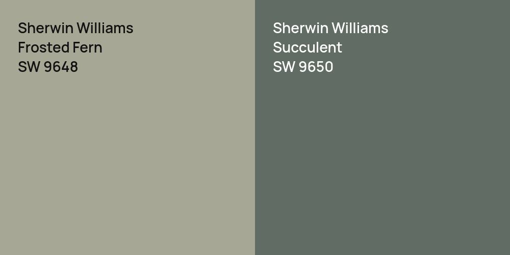 Sherwin Williams Frosted Fern vs. Sherwin Williams Succulent