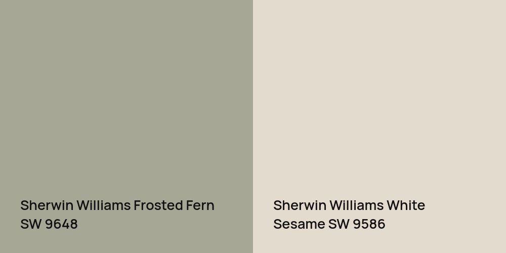 Sherwin Williams Frosted Fern vs. Sherwin Williams White Sesame