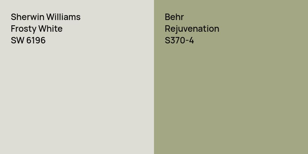 Sherwin Williams Frosty White vs. Behr Rejuvenation