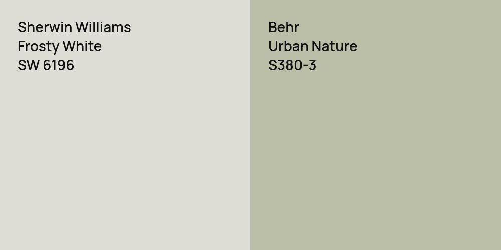 Sherwin Williams Frosty White vs. Behr Urban Nature