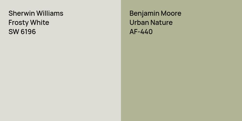 Sherwin Williams Frosty White vs. Benjamin Moore Urban Nature