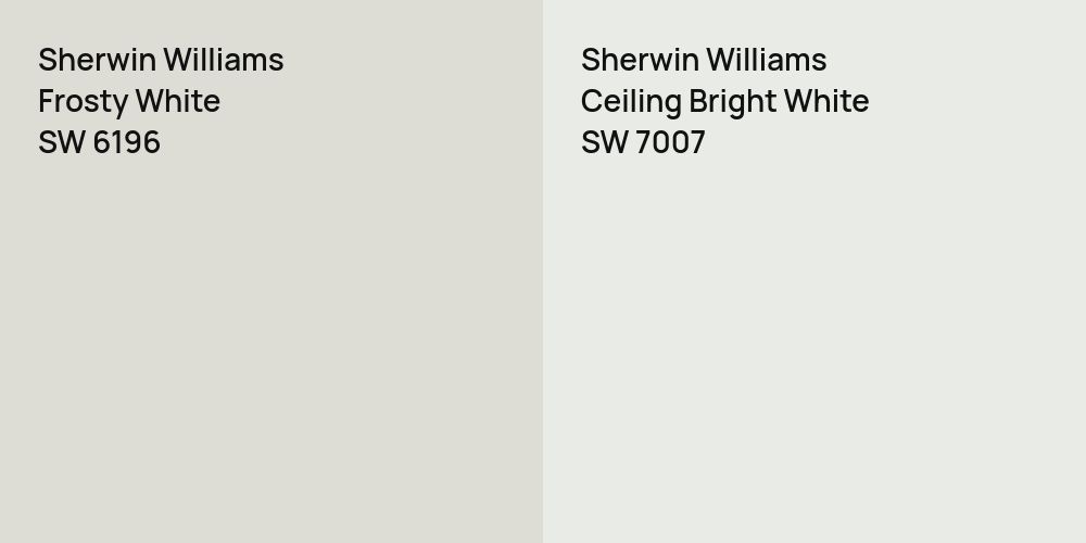 Sherwin Williams Frosty White vs. Sherwin Williams Ceiling Bright White