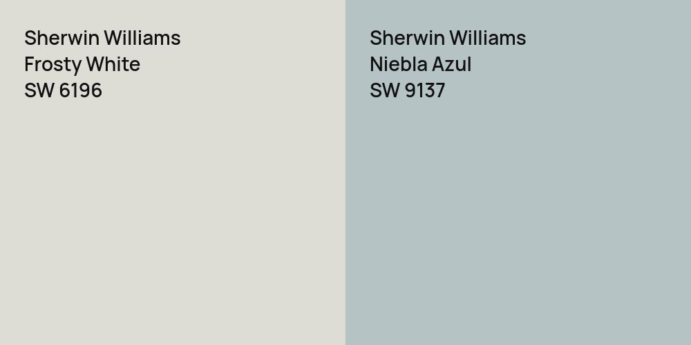 Sherwin Williams Frosty White vs. Sherwin Williams Niebla Azul