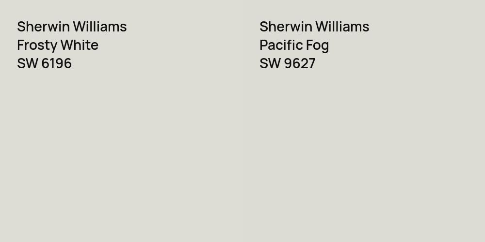 Sherwin Williams Frosty White vs. Sherwin Williams Pacific Fog