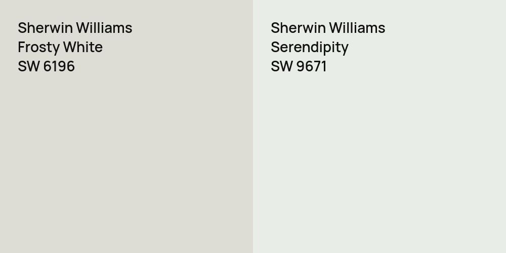 Sherwin Williams Frosty White vs. Sherwin Williams Serendipity