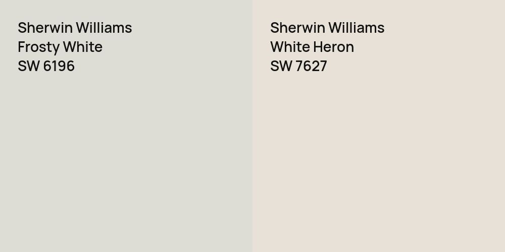 Sherwin Williams Frosty White vs. Sherwin Williams White Heron