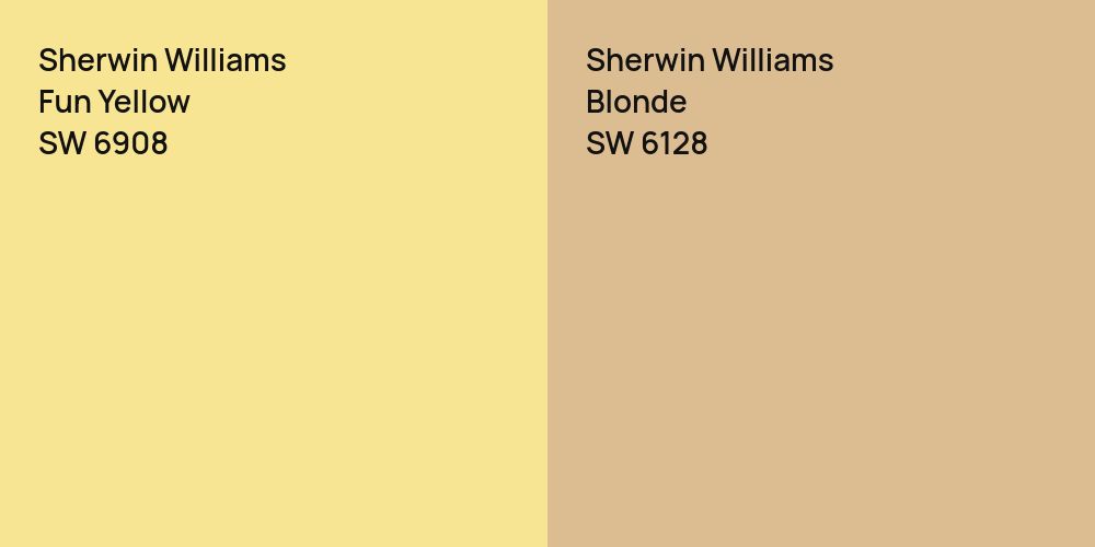 Sherwin Williams Fun Yellow vs. Sherwin Williams Blonde