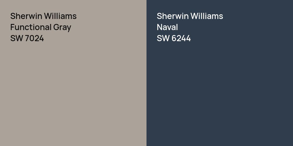 Sherwin Williams Functional Gray vs. Sherwin Williams Naval