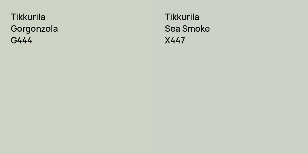 Tikkurila Gorgonzola vs. Tikkurila Sea Smoke