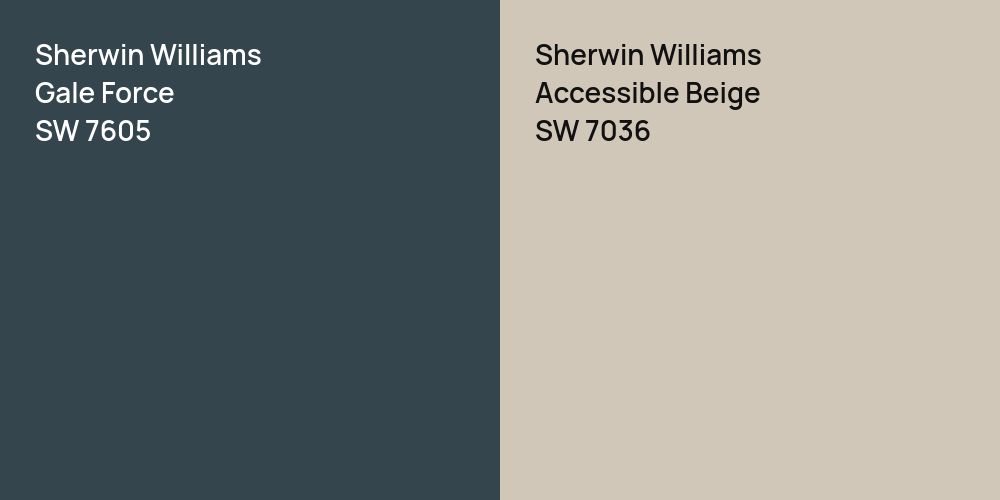 Sherwin Williams Gale Force vs. Sherwin Williams Accessible Beige