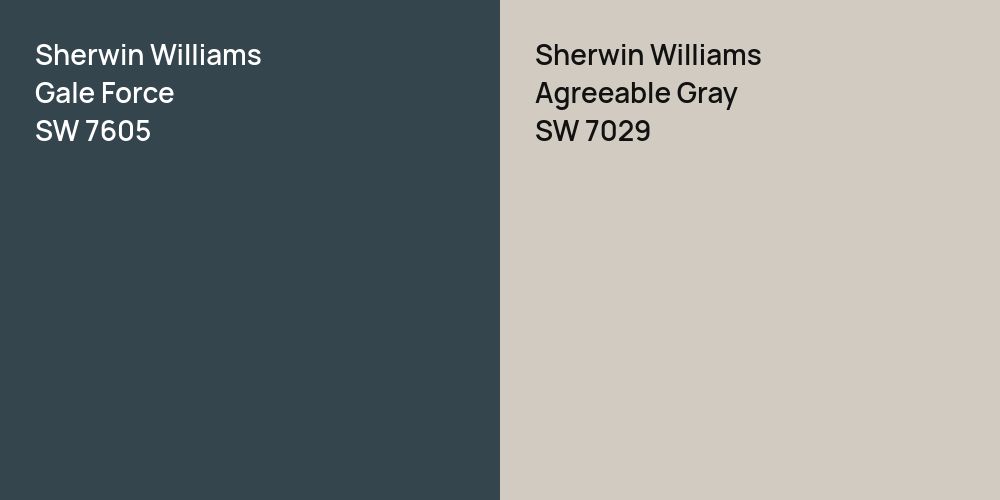 Sherwin Williams Gale Force vs. Sherwin Williams Agreeable Gray