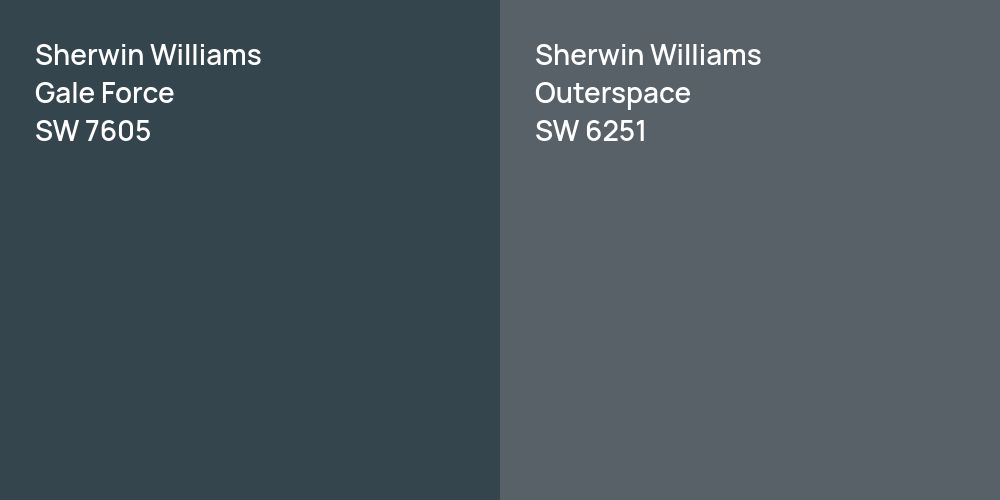 Sherwin Williams Gale Force vs. Sherwin Williams Outerspace