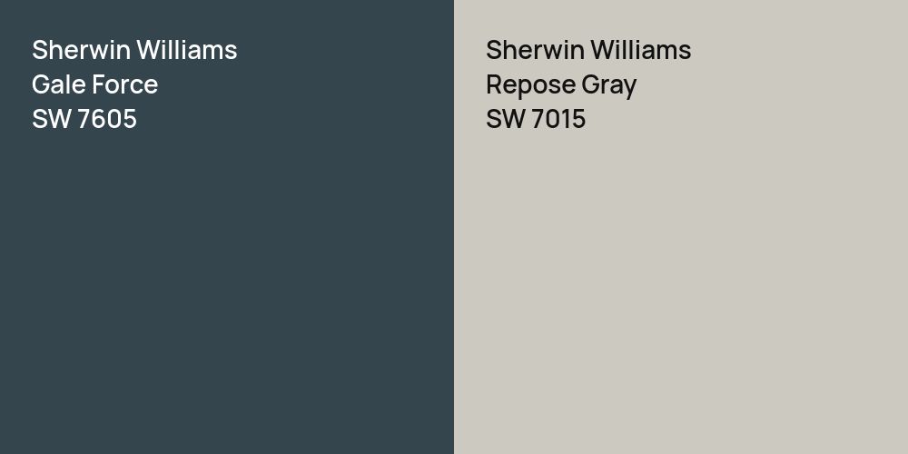 Sherwin Williams Gale Force vs. Sherwin Williams Repose Gray