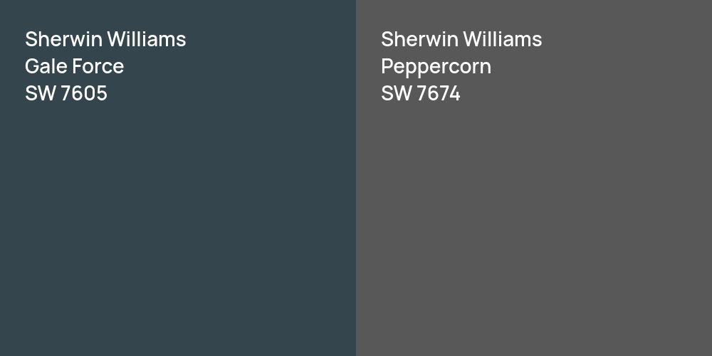 Sherwin Williams Gale Force vs. Sherwin Williams Peppercorn