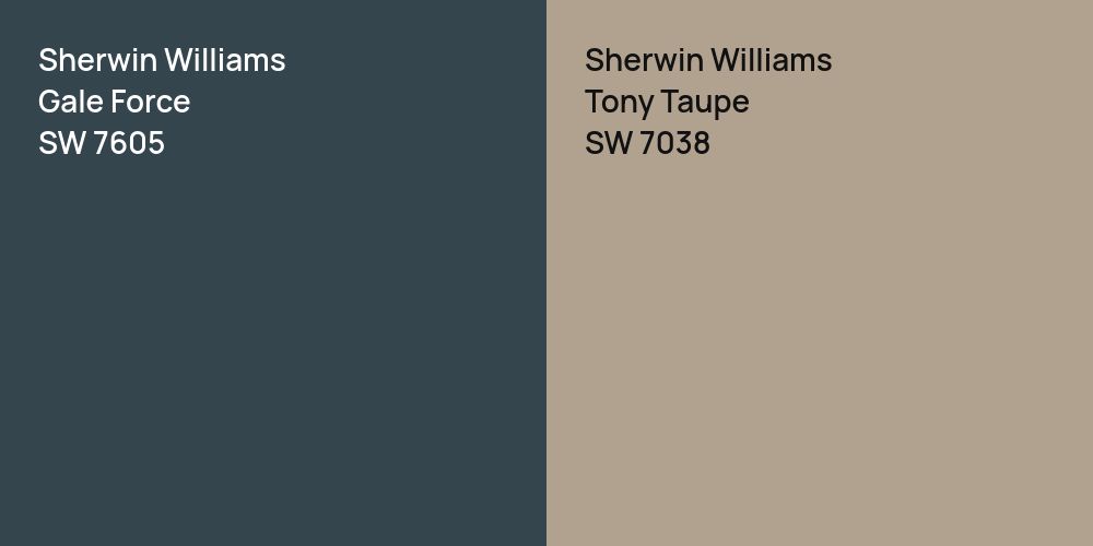 Sherwin Williams Gale Force vs. Sherwin Williams Tony Taupe