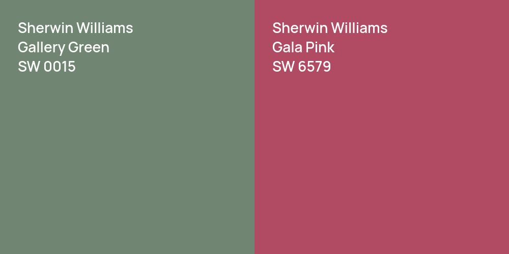 Sherwin Williams Gallery Green vs. Sherwin Williams Gala Pink