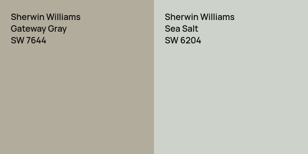 Sherwin Williams Gateway Gray vs. Sherwin Williams Sea Salt