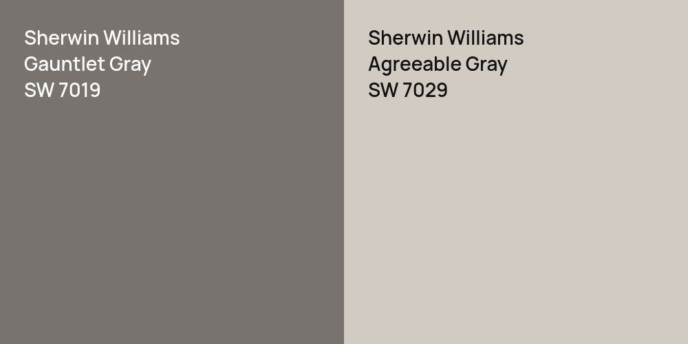 Sherwin Williams Gauntlet Gray vs. Sherwin Williams Agreeable Gray