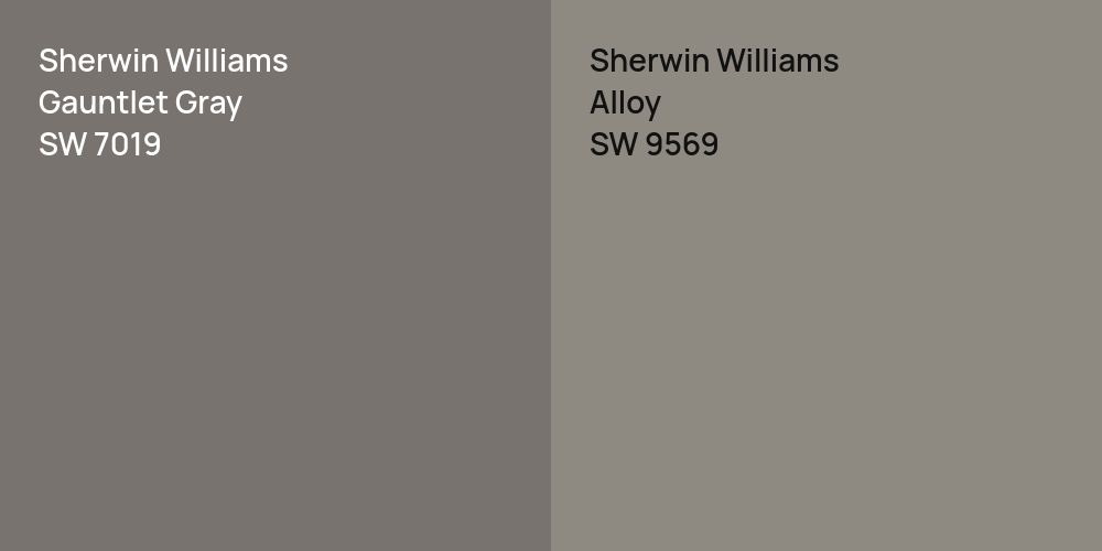 Sherwin Williams Gauntlet Gray vs. Sherwin Williams Alloy