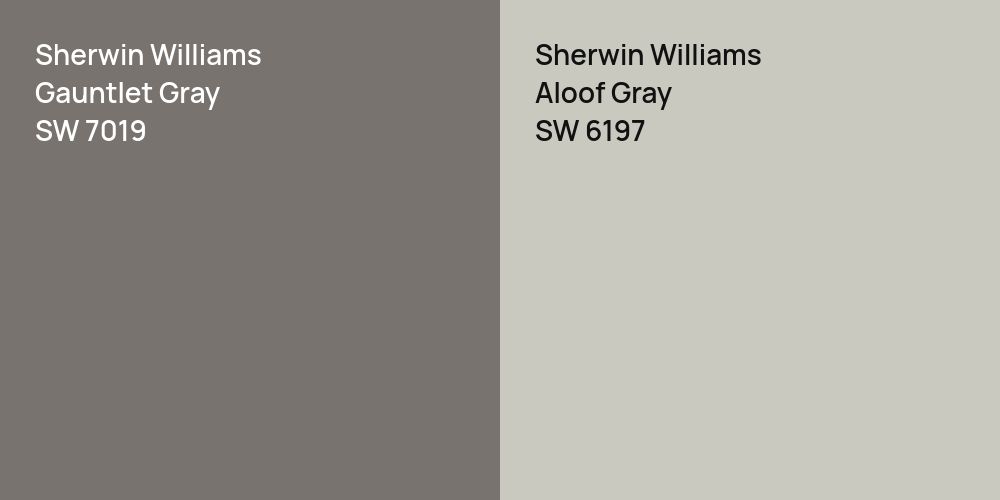 Sherwin Williams Gauntlet Gray vs. Sherwin Williams Aloof Gray