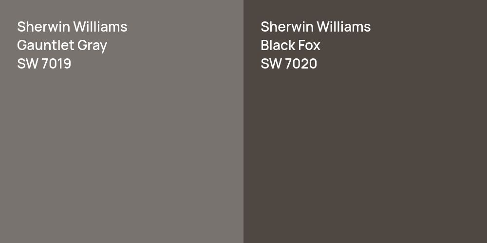 Sherwin Williams Gauntlet Gray vs. Sherwin Williams Black Fox