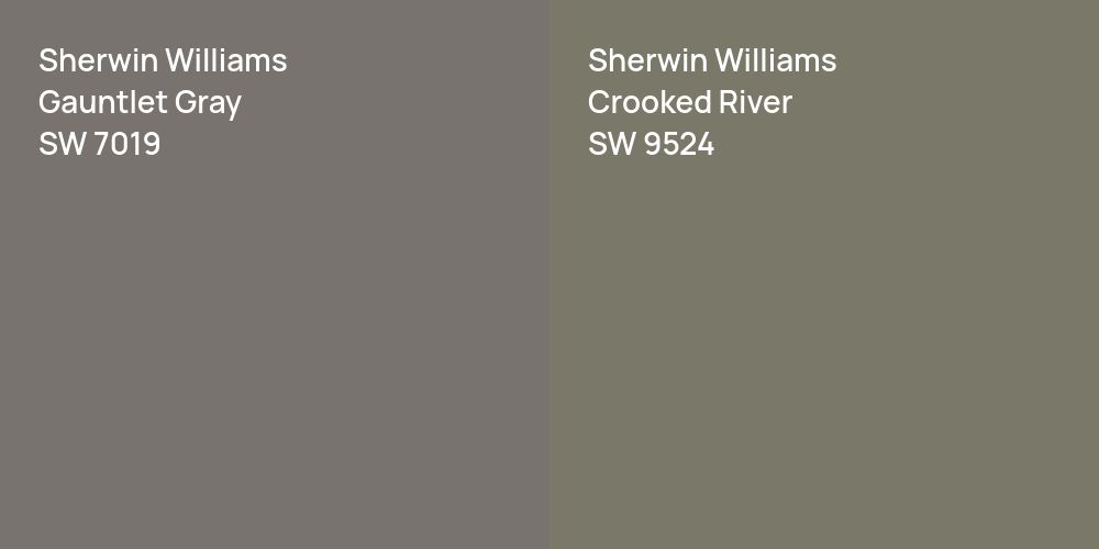 Sherwin Williams Gauntlet Gray vs. Sherwin Williams Crooked River