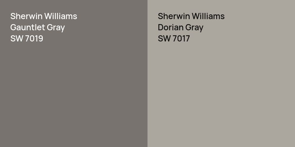 Sherwin Williams Gauntlet Gray vs. Sherwin Williams Dorian Gray