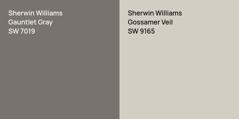 Sherwin Williams Gauntlet Gray vs. Sherwin Williams Gossamer Veil