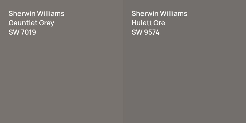 Sherwin Williams Gauntlet Gray vs. Sherwin Williams Hulett Ore