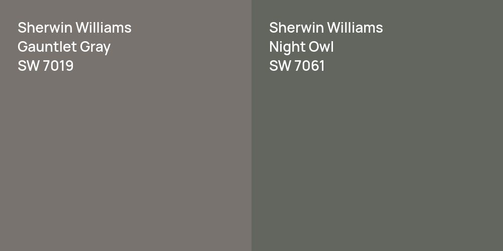 Sherwin Williams Gauntlet Gray vs. Sherwin Williams Night Owl