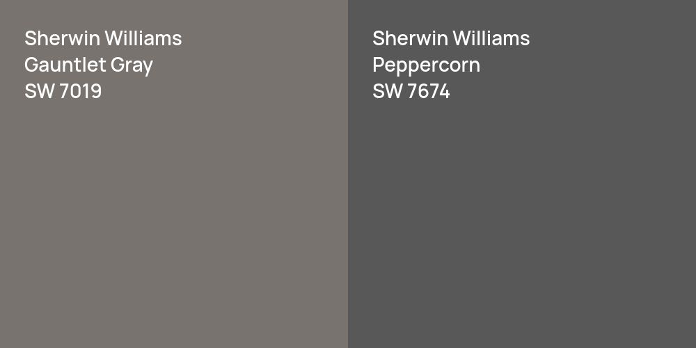 Sherwin Williams Gauntlet Gray vs. Sherwin Williams Peppercorn