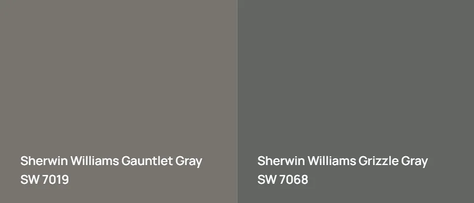 Sherwin Williams Gauntlet Gray SW 7019 vs Sherwin Williams Grizzle Gray SW 7068