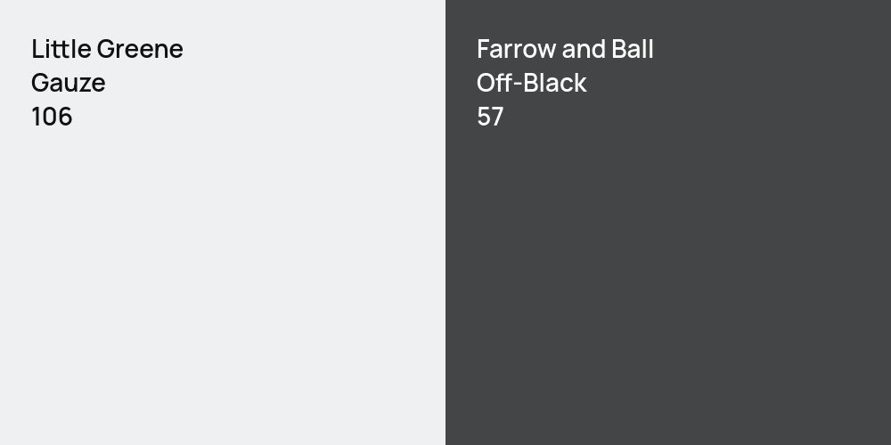 Little Greene Gauze vs. Farrow and Ball Off-Black