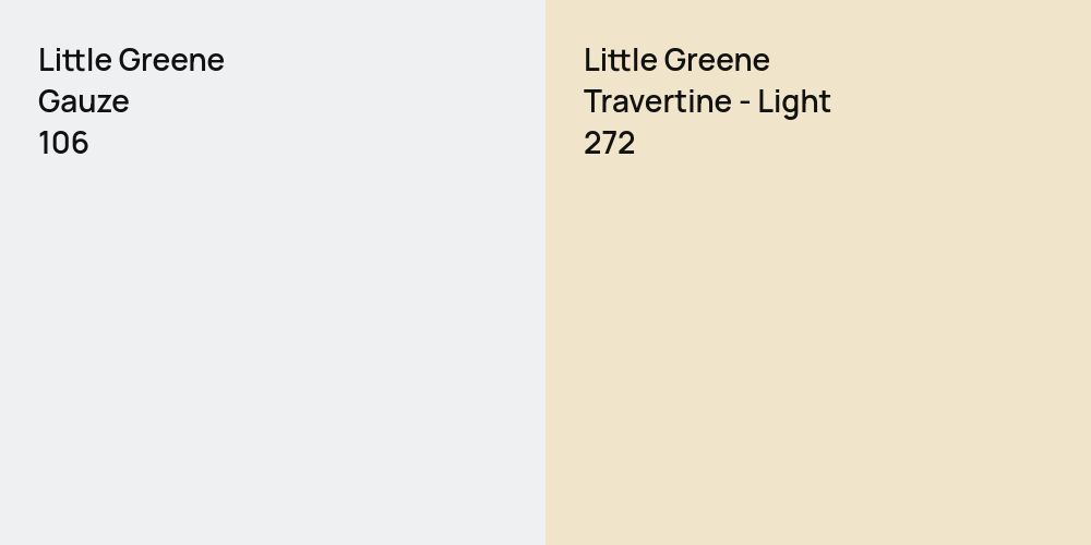 Little Greene Gauze vs. Little Greene Travertine - Light