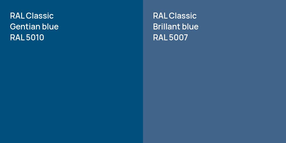 RAL Classic  Gentian blue vs. RAL Classic Brillant blue