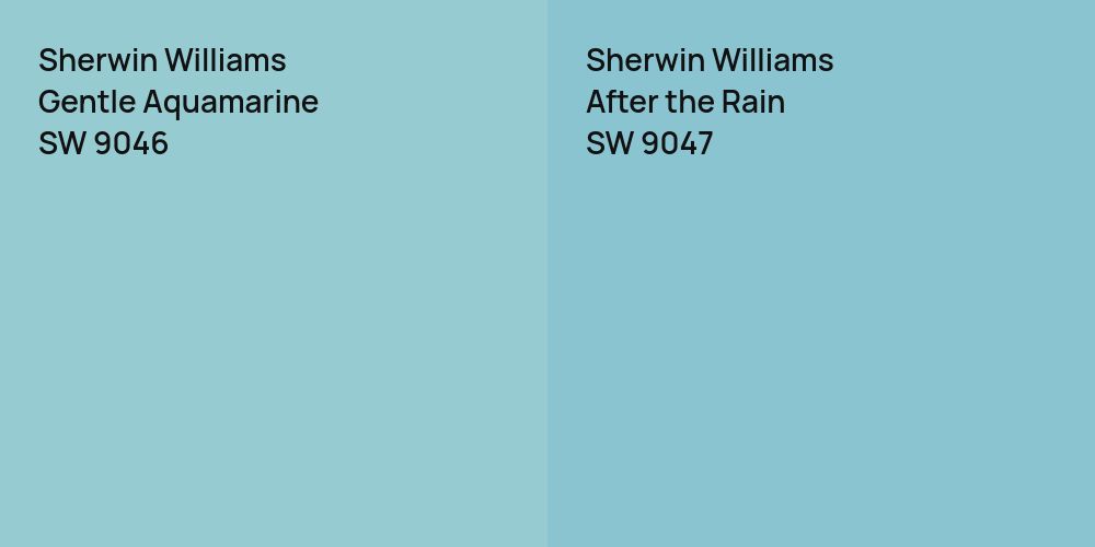 Sherwin Williams Gentle Aquamarine vs. Sherwin Williams After the Rain