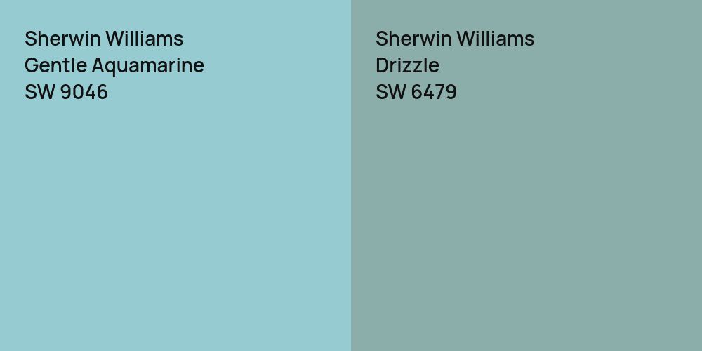 Sherwin Williams Gentle Aquamarine vs. Sherwin Williams Drizzle