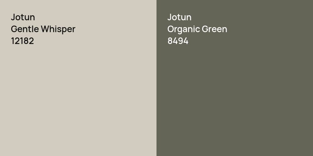 Jotun Gentle Whisper vs. Jotun Organic Green