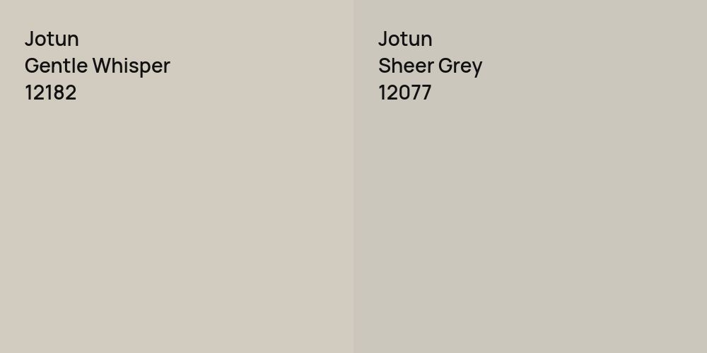 Jotun Gentle Whisper vs. Jotun Sheer Grey