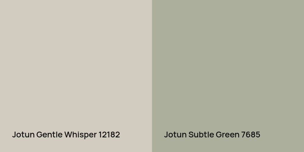 Jotun Gentle Whisper vs. Jotun Subtle Green