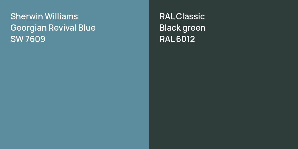 Sherwin Williams Georgian Revival Blue vs. RAL Classic  Black green