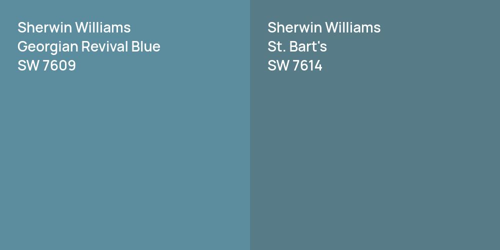 Sherwin Williams Georgian Revival Blue vs. Sherwin Williams St. Bart's